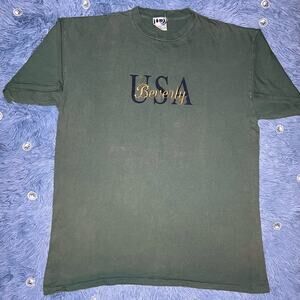 VINTAGE USA Beverly Shirt Size XL Mens Green Navy Jomi Retro 90s